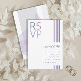 Refined Lines Geometric Wedding Violet ID983 RSVP Kaartje