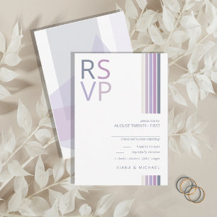 Refined Lines Geometric Wedding Violet ID983 RSVP Kaartje