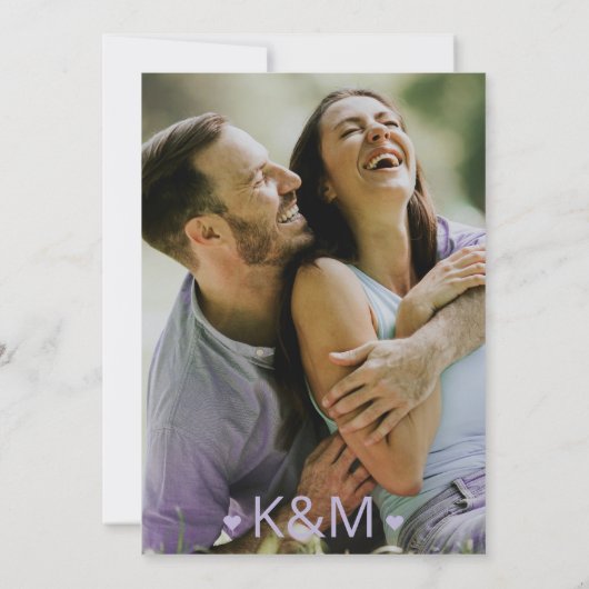 Refined Lines Geometric Wedding Violet ID983 Save The Date (Achterkant)