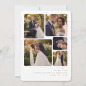 Refined Minimalist 5-Photo Collage Wedding Bedankkaart (Voorkant)