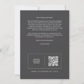 Refined Minimalist Grey Photo Card Wedding Initial Save The Date (Achterkant)