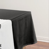 Refined Minimalist Monogram | Black Newly Wed Wedd Tafelkleed (Voorbeeld)