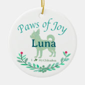 Refined Mint Chihuahua | Personalized Christmas Keramisch Ornament (Voorkant)