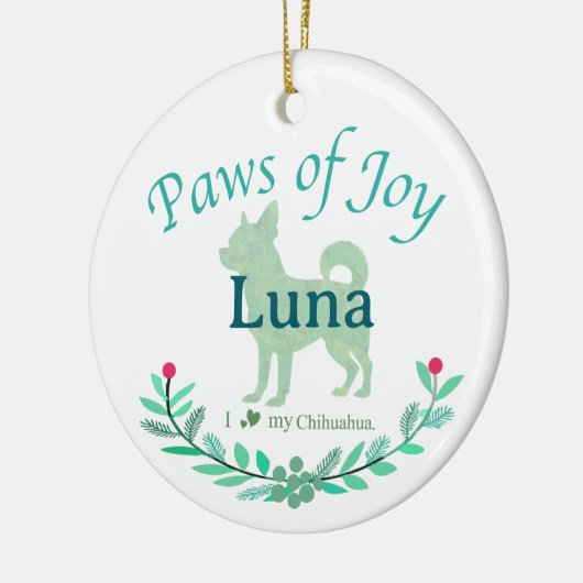 Refined Mint Chihuahua | Personalized Christmas Keramisch Ornament (Links)