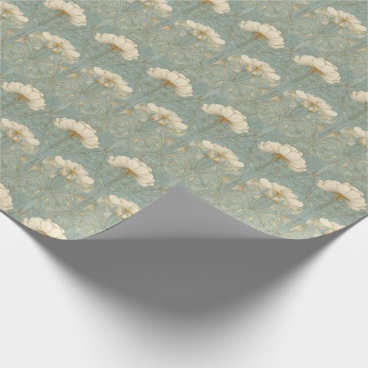Refined Mint Floral Pattern Cadeaupapier (Hoek)