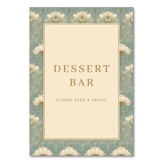 Refined Mint Floral Pattern Kaart (Achterkant)