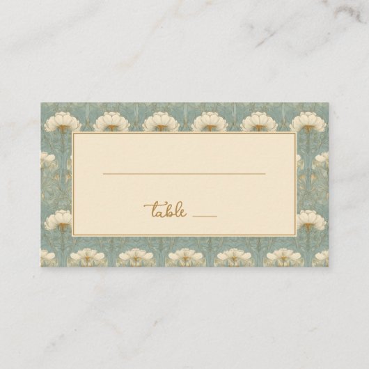 Refined Mint Floral Pattern Plaatskaartje (Voorkant)