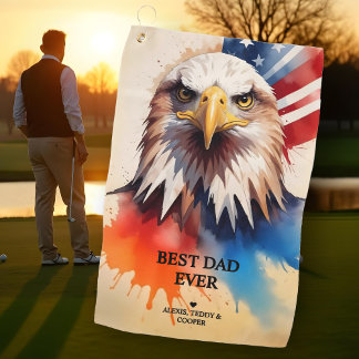 Refined Modern & Elegant Patriotic Eagle Golfhanddoek