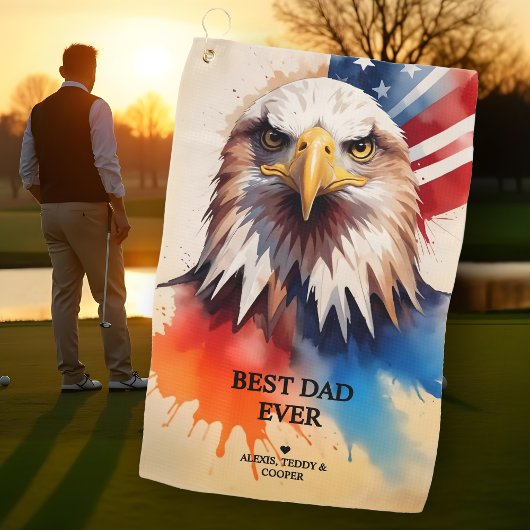 Refined Modern & Elegant Patriotic Eagle Golfhanddoek