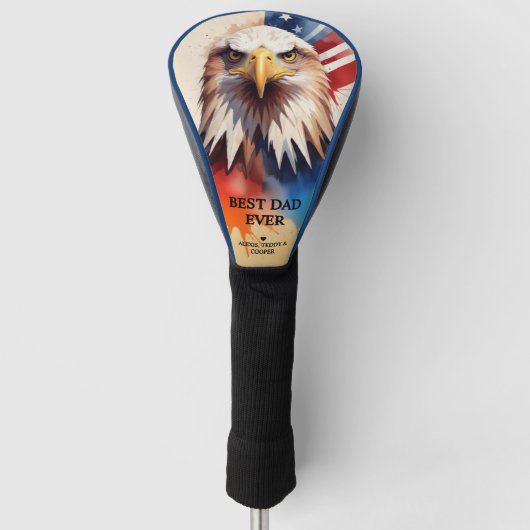 Refined Modern & Elegant Patriotic Eagle Golfheadcover (Voorkant)