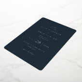 Refined Navy Calligraphy Template Folie Uitnodiging (Gedraaid)