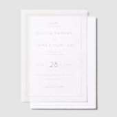 Refined Navy Calligraphy Template Vellum Uitnodigingen (Offset)