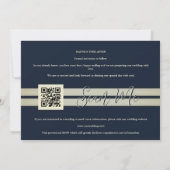 Refined Navy & Gold Elegant Script 3 Multi Photos Save The Date (Achterkant)