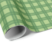 Refined Olive and Forest Green Fine Check Gift Cadeaupapier (Rol Hoek)