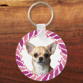Refined Pastel Pink Chihuahua | Custom Christmas Sleutelhanger (Achterkant)