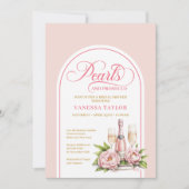 Refined pearls and prosecco editable invitation kaart (Voorkant)