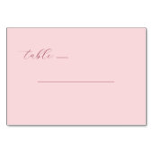 Refined Pink Calligraphy Table Kaart (Voorkant)