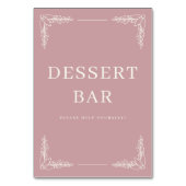 Refined Pink Floral Dessert Bar Kaart (Achterkant)