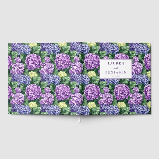 Refined Purple Floral Pattern Gastenboek (Volledig)
