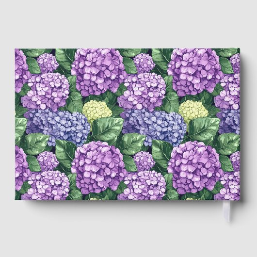 Refined Purple Floral Pattern Gastenboek (Achterkant)