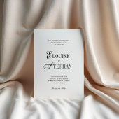 Refined Script White QR Code Details Wedding Kaart