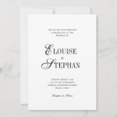 Refined Script White QR Code Details Wedding Kaart (Voorkant)