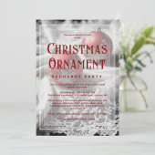 Refined Vellum Grey Shades Red Christmas Ornament Kaart (Staand voorkant)
