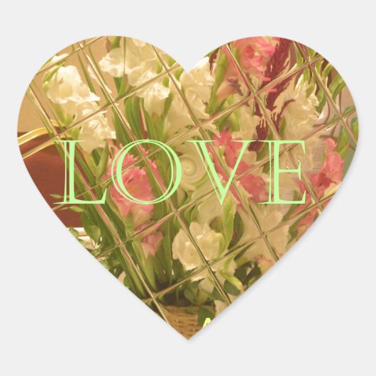 Reflected Blooms Art Print Hart Sticker (Voorkant)