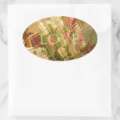 Reflected Blooms Art Print Ovale Sticker (Tas)