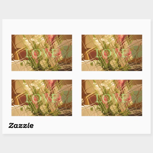 Reflected Blooms Art Print Rechthoekige Sticker (Vel)