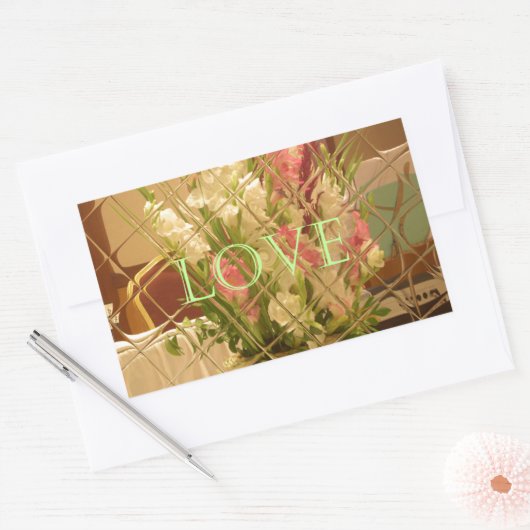 Reflected Blooms Art Print Rechthoekige Sticker (Envelop)