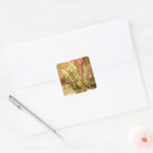Reflected Blooms Art Print Vierkante Sticker (Envelop)