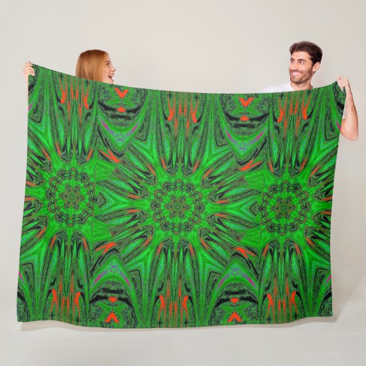 Reflected Lotus 8 Fleece Deken (In situ)