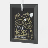 Reflecteer je hoop en motivatie glas ornament (Voorkant links)