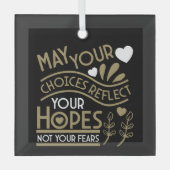 Reflecteer je hoop en motivatie glas ornament (Voorkant)