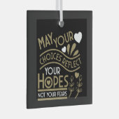 Reflecteer je hoop en motivatie glas ornament (Voorkant Rechts)