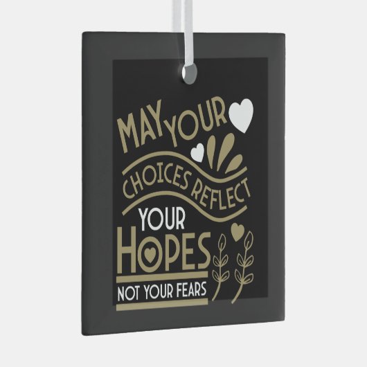 Reflecteer je hoop en motivatie glas ornament (Voorkant Rechts)