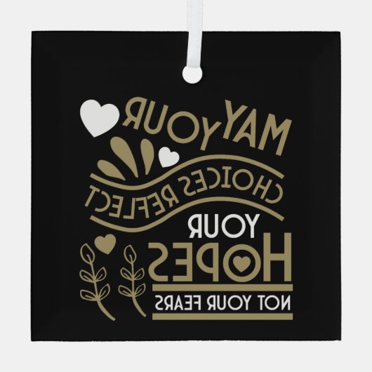 Reflecteer je hoop en motivatie glas ornament (Achterkant)