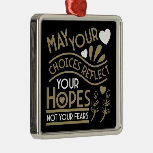 Reflecteer je hoop en motivatie metalen ornament (Rechts)