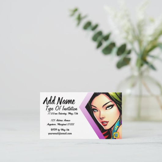 Reflecteer uitnodiging voor haar informatiekaartje (Staand voorkant)