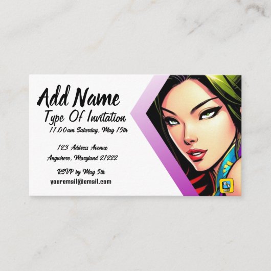 Reflecteer uitnodiging voor haar informatiekaartje (Voorkant)