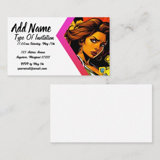 Reflecteer uitnodiging voor haar informatiekaartje (Voorkant / Achterkant)