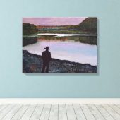 "Reflecteren op de Missouri River" Canvas Afdruk (Insitu (Houten vloer))