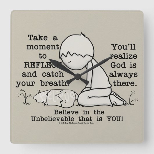 Reflecteren Vierkante Klok (Voorkant)