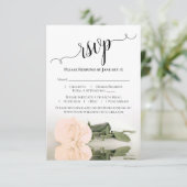 Reflecterend Bleek  Peach Oranje Roos Elegant Wedd RSVP Kaartje (Staand voorkant)