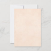 Reflecterend Bleek  Peach Oranje Roos Elegant Wedd RSVP Kaartje (Achterkant)