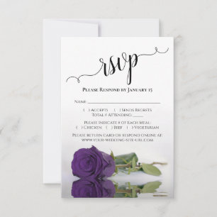 Reflecterend diep koninklijk Paars Roos Elegant We RSVP Kaartje