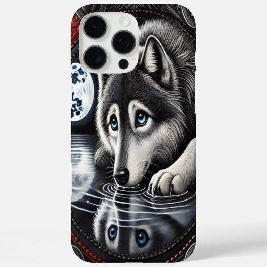 Reflecterend ontwerp van de witte wolf Case-Mate iPhone case (Achterkant)