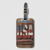 Reflecterend patriottisme: Verenigde Staten Bagagelabel (Voorkant (verticaal))
