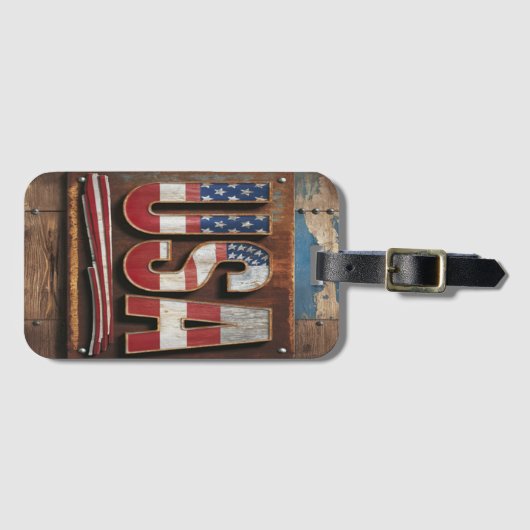 Reflecterend patriottisme: Verenigde Staten Bagagelabel (Voorkant (horizontaal))